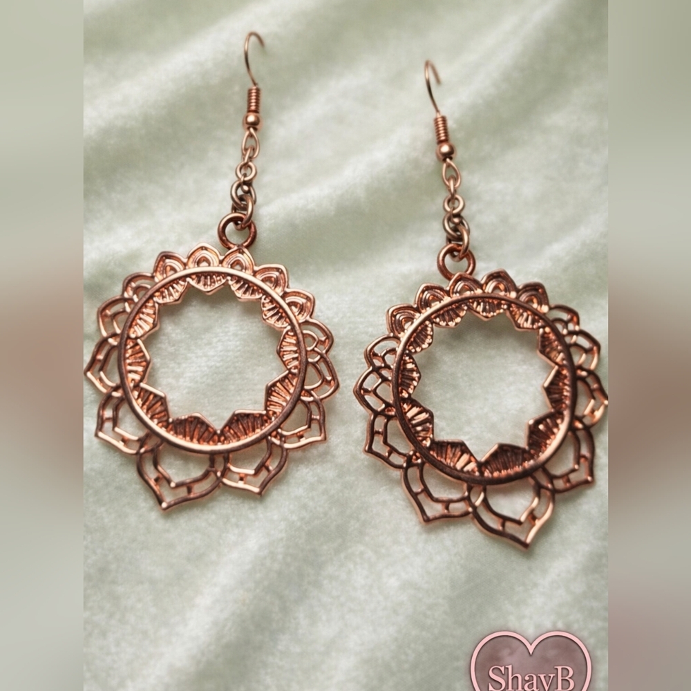 Rose Gold Mandala Earrings